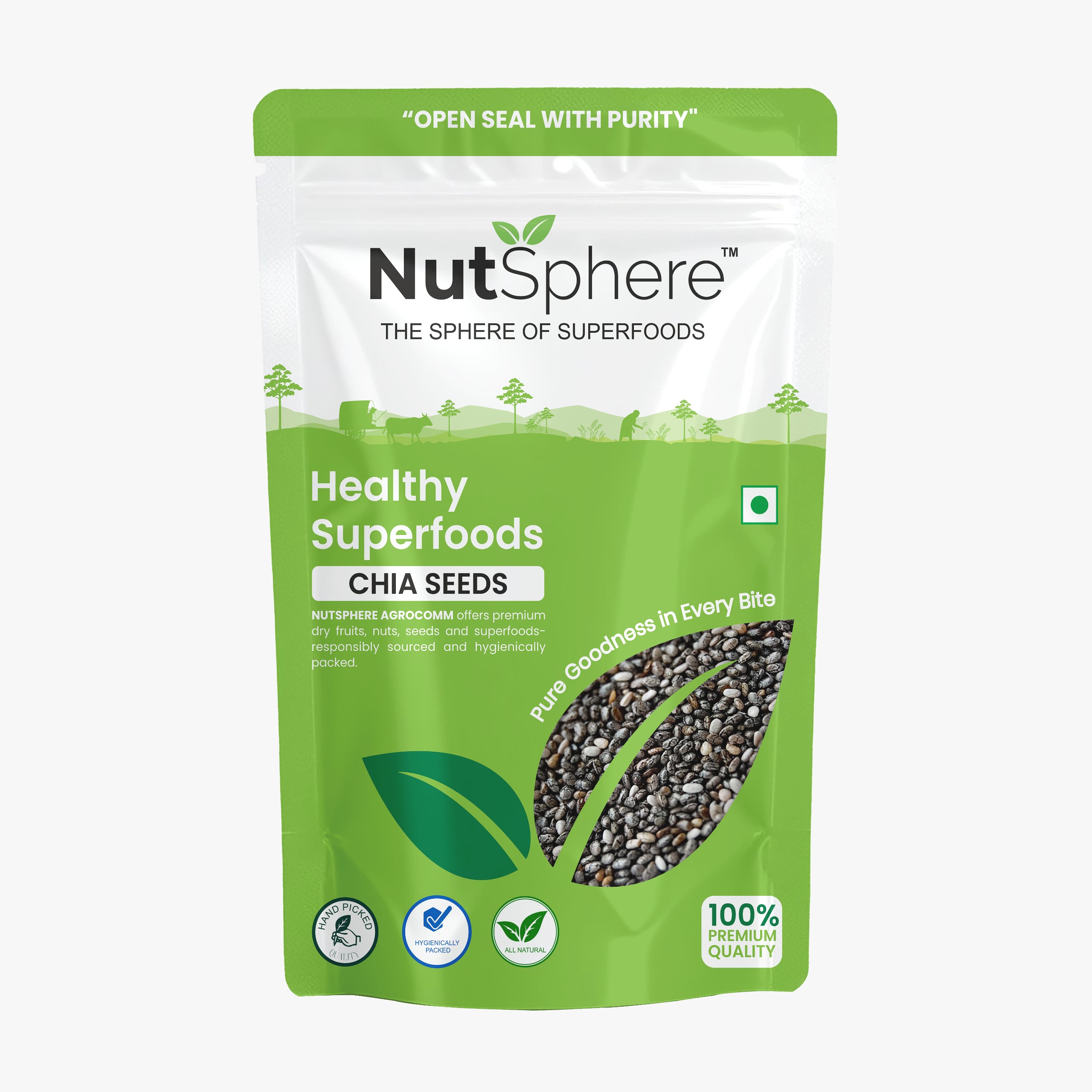 NutSphere Pure Chia Seeds(500GM) - Image 1